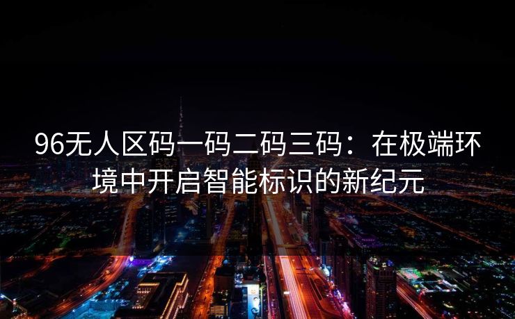 96无人区码一码二码三码：在极端环境中开启智能标识的新纪元